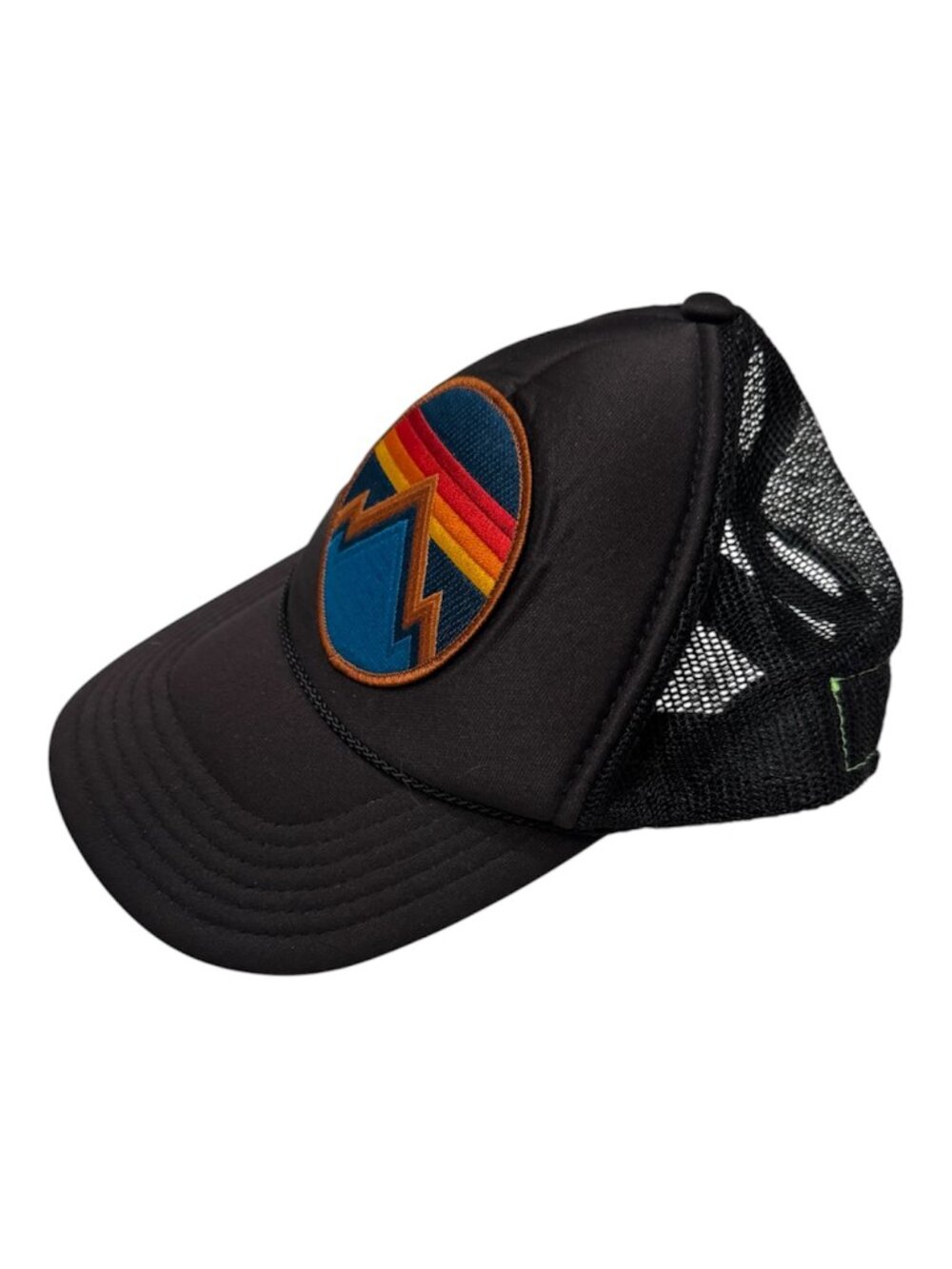Black Aviator Nation All Seasons Circle trucker hat colorful mountain - Picture 2 of 2